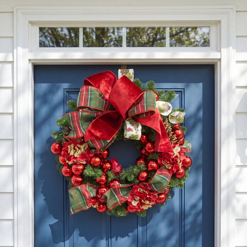 The Holiday Aisle® 26'' Holiday Wreath Arranged with Ribbon